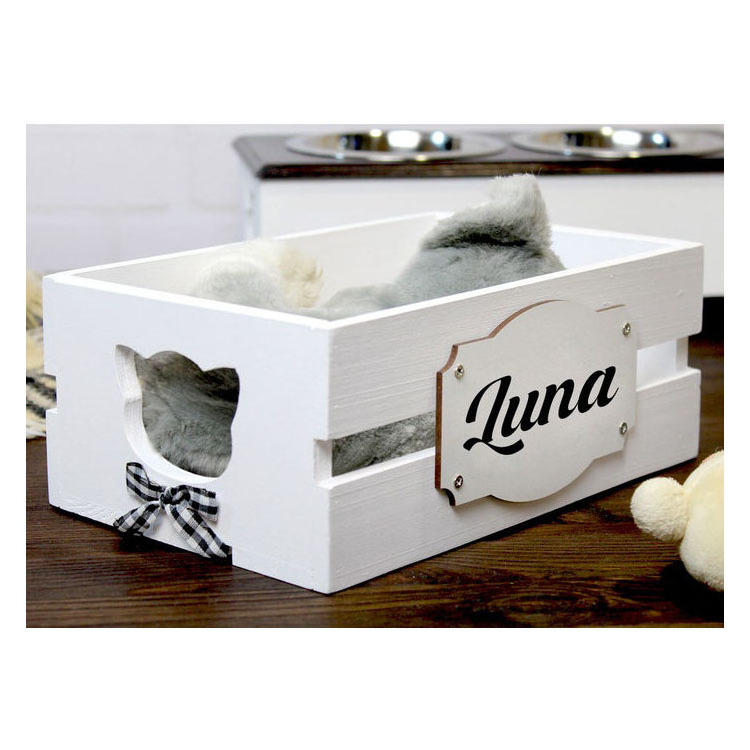 Easy Personalized Cat Furniture Wooden Wash Custom Cute Luxury Soft Pet Bed For Storing Cat Toys