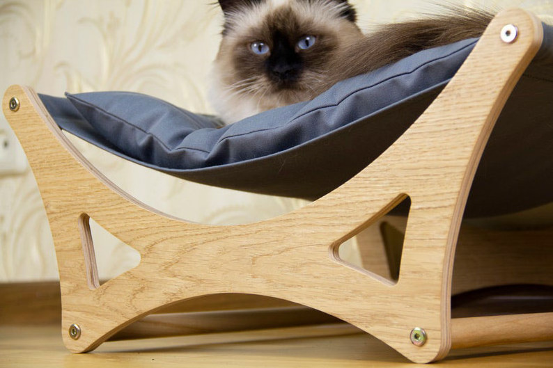 Wood Cat Hammock Wooden Cat Bed Furniture Bed for Cats