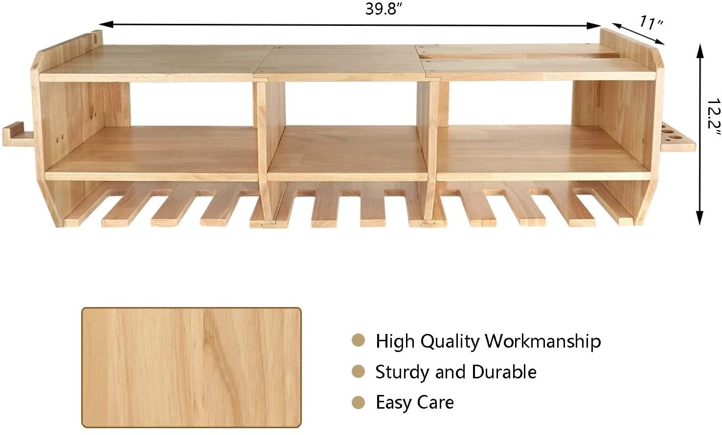 Large Power Wall Mounted Screwdriver Organizer Wooden Pliers Tool Storage Holder Hammer Rack Power Drill Charging Station