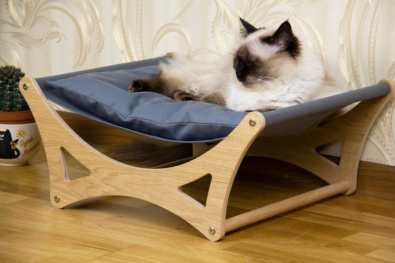 Wood Cat Hammock Wooden Cat Bed Furniture Bed for Cats