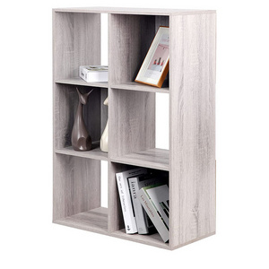 Modern Free Standing Wooden Book Storage Shelf For Office