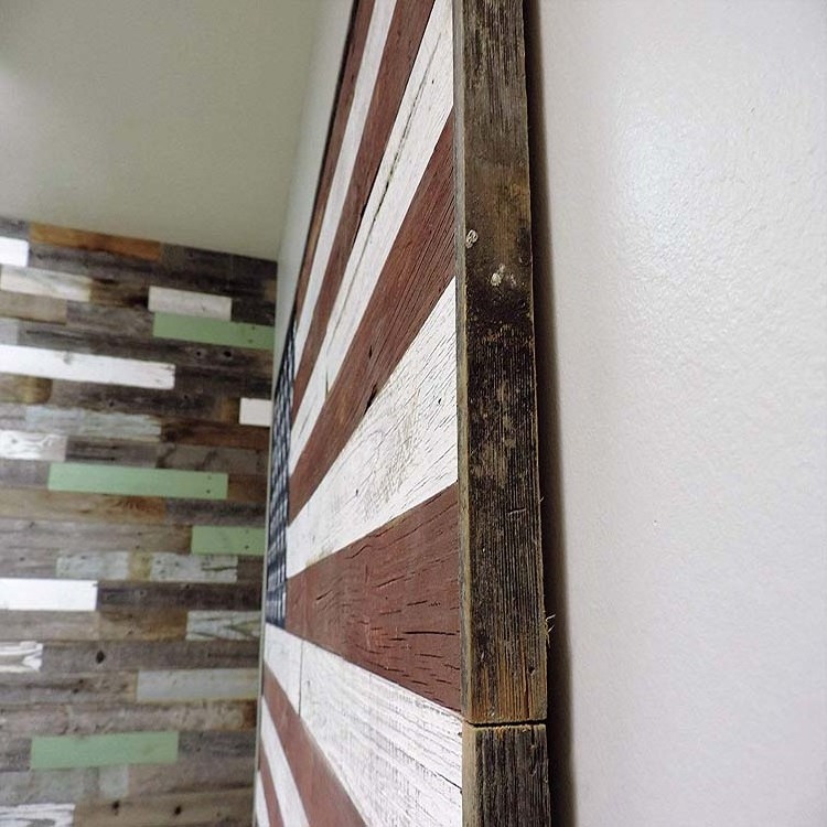 foot Reclaimed wood American Flag Full Size Barnwood. Rustic Barn Wood Old Glory. Distressed wall art decor. Weathered.