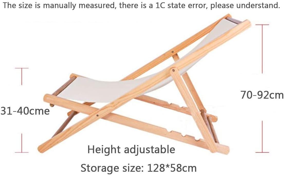 Wholesale Outdoor Beach Chair adjustable Folding Wood and Canvas Chairs Portable Lounge Deck Chair