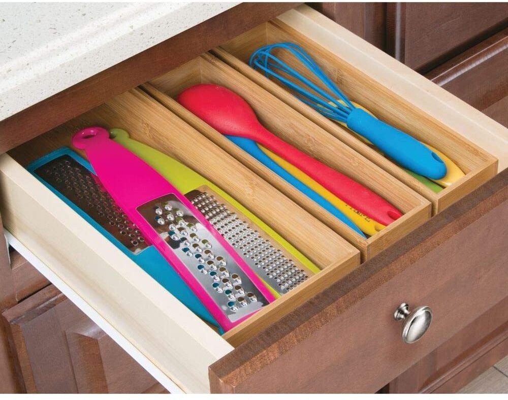 Bamboo Kitchen Cabinet Drawer Organizer Pull Out Drawer Cabinet Organizer