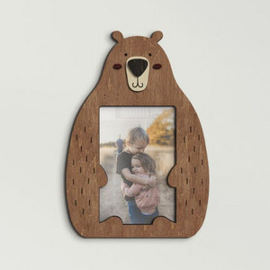 Indoor Cute Bear Frame Wall Hanging Wooden Picture Frame