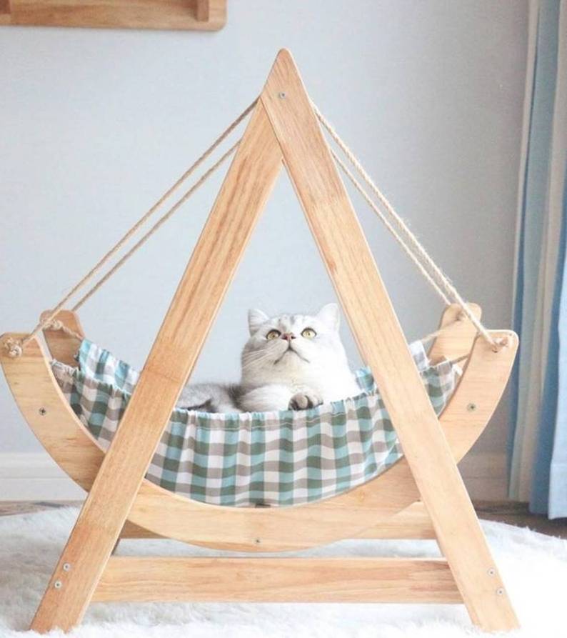 Cat Hammock Wooden Cat Bed Hammock Cat Bed