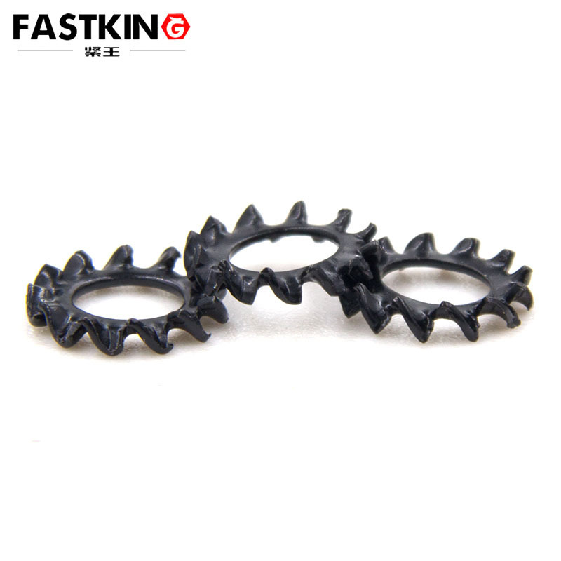 DIN6798A Eco friendly black zinc outer serrated washer outer multi tooth gasket lighting lock washer M6