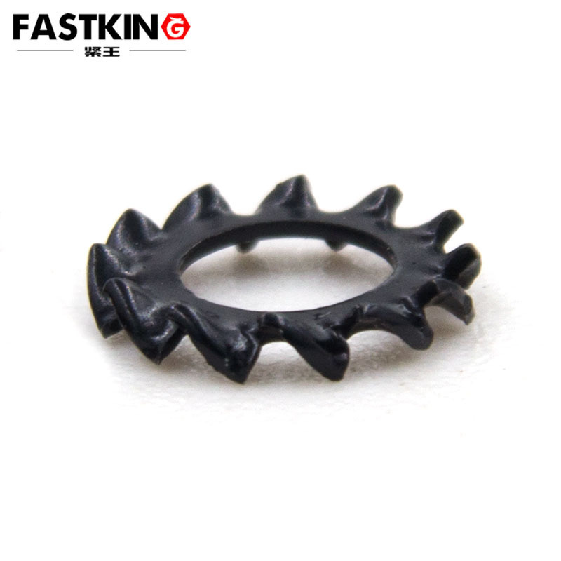 DIN6798A Eco friendly black zinc outer serrated washer outer multi tooth gasket lighting lock washer M6