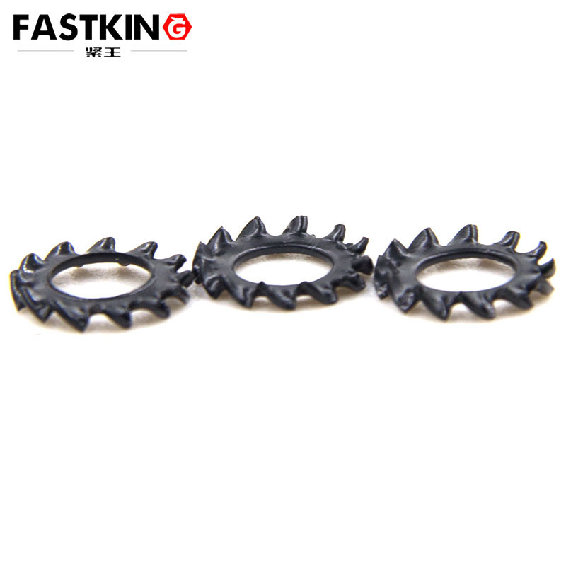 DIN6798A Eco friendly black zinc outer serrated washer outer multi tooth gasket lighting lock washer M6