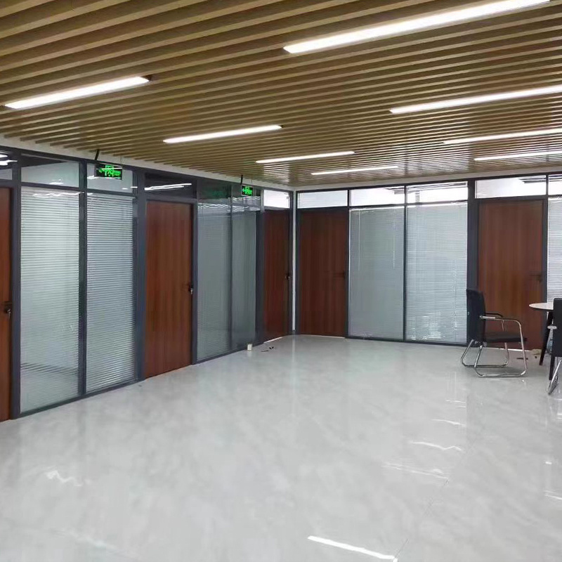 Germany type75 double glazed movable partition aluminum frame double customized office glass wall partitions