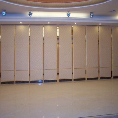 Restaurant room temporary operable soundproof divider sliding folding aluminum profiles wood finishes movable partition walls