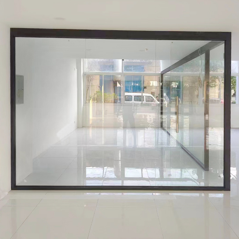 Factory wholesale price Cubicle Privacy Screen Portable Folding frameless removable office glass partition wall 2023