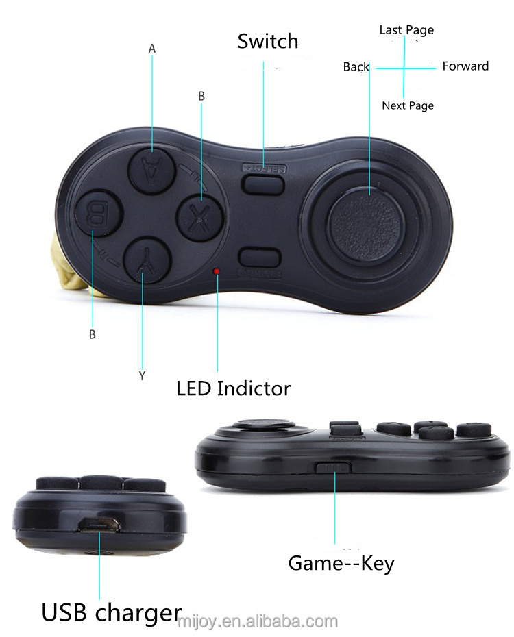 High Quality Wholesale Custom Cheap Selfie Remote For Phone Joystick Remote Controller Wireless Mini Gamepad gamepad for android