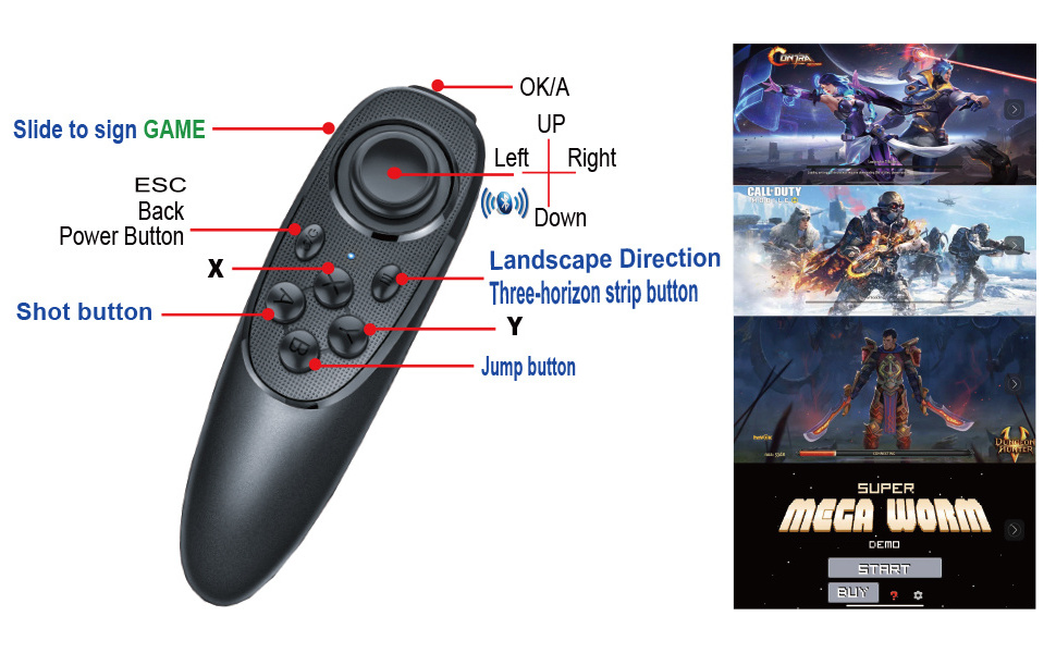 Top Quality Low Price Remote Control Wireless Remote Control Mini Plus Game Pad Joystick phone gamepad