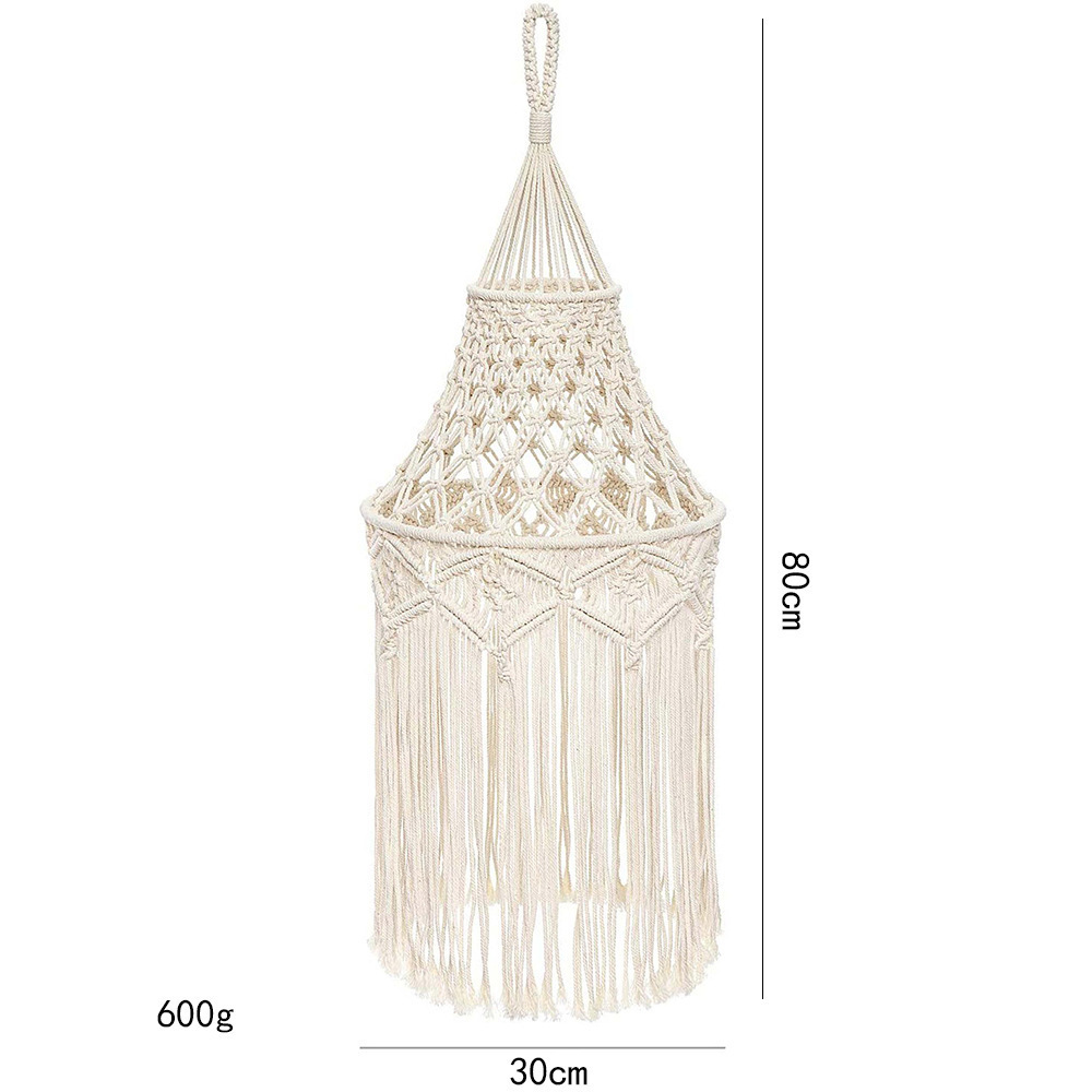 Nordic Woven Tapestry Lampshade Boho Macrame Hanging Lamp Cover Ceiling Pendant Light Household Bedroom Chandeliers Decorative