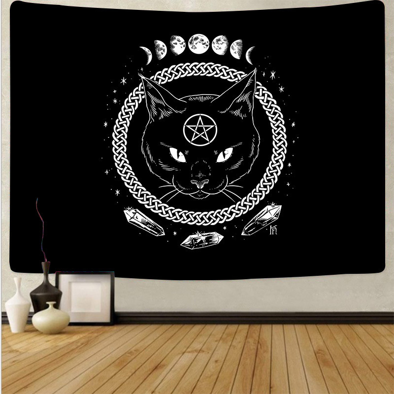 Punk Style Fashion Rose Couple Skull Pattern Tapestry Blanket Home Decoration