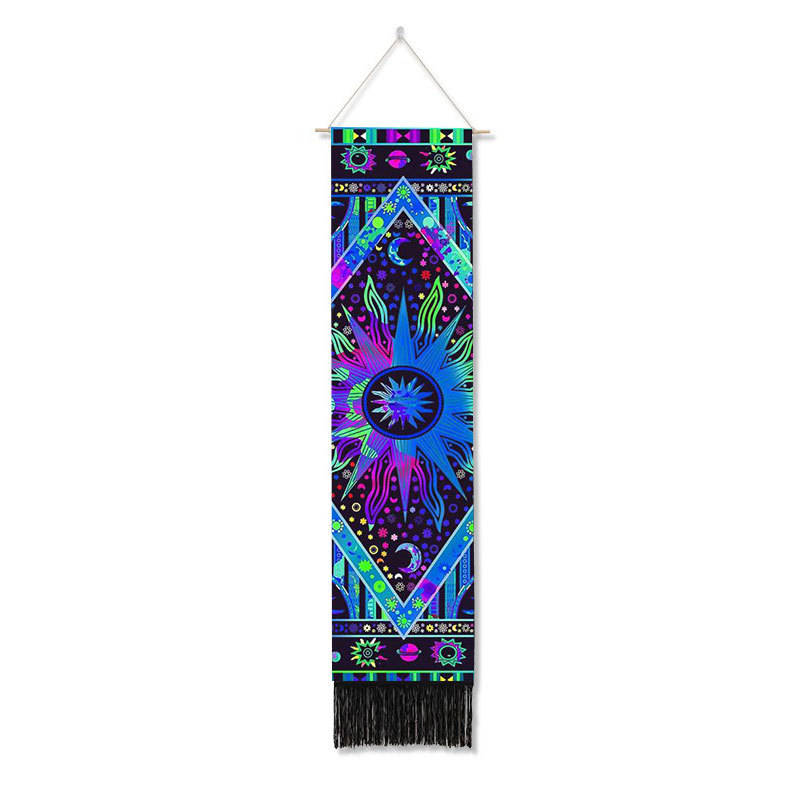 Seven Chakra Decorative Wall Hanging Tapestry Bohemia Tarot Phase Tassel Tapestry Boho Art Tapestries For Bedroom Office Decor