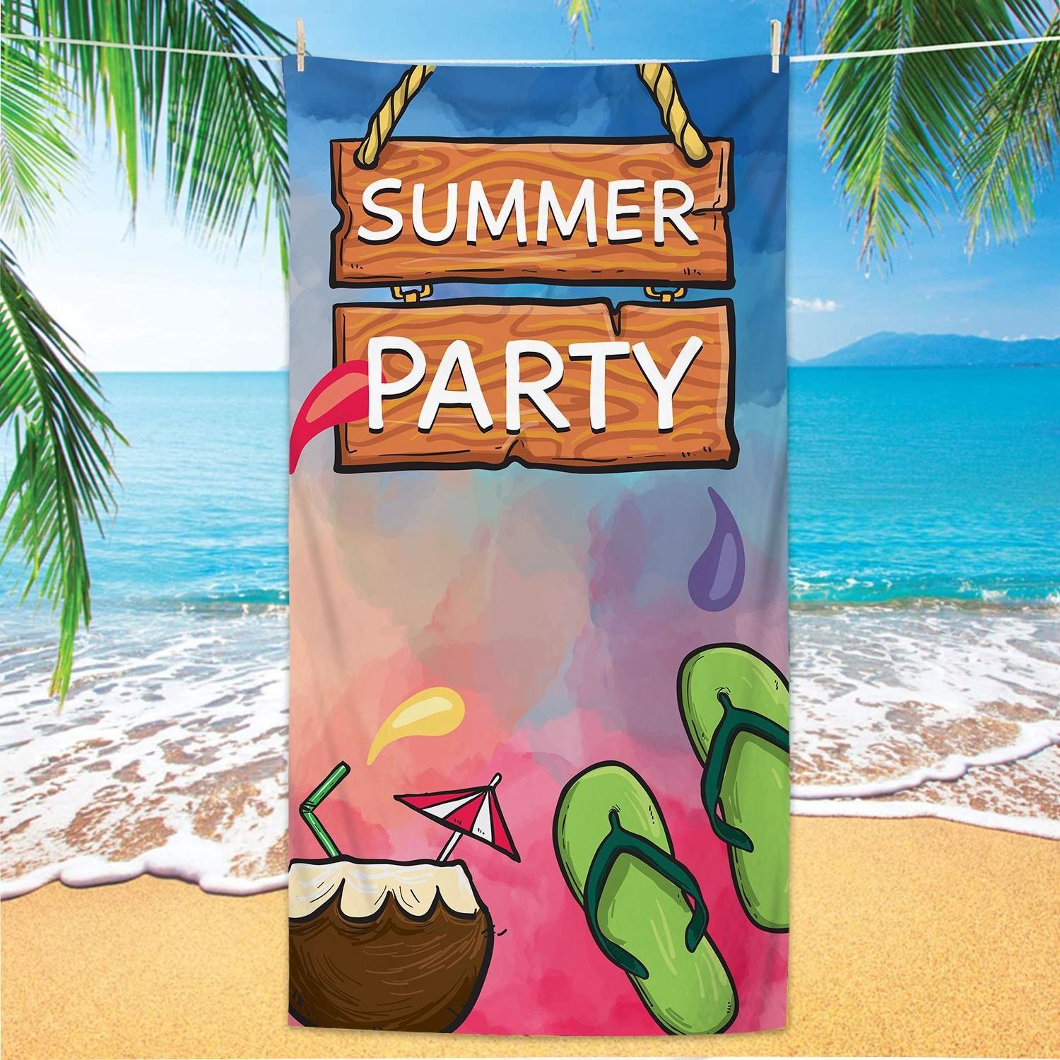 Fruit Beach Towel Printing Microfiber Square Summer Fast Dry Custom Printing Sand Free Large Beach Towel