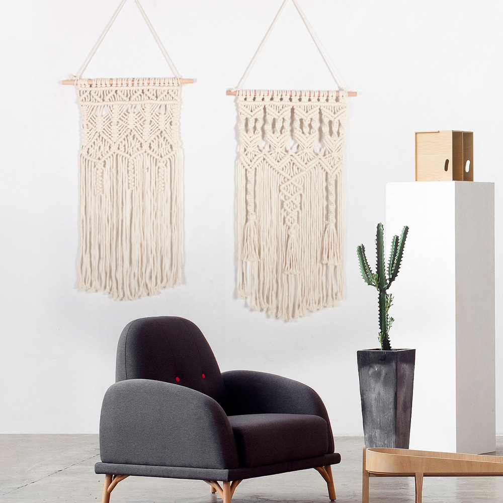 Wall Macrame Tapestry Leaf Bohemian Home Decor Woven Tassels Wall Hanging Nordic Home Decoration Living Room Decors Aesthetic