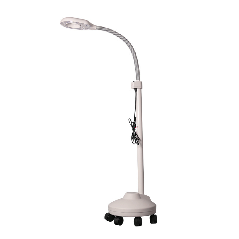 Facial Magnifying Lamp 5x Diopter LED Magnifier Light with Rolling Floor Stand Beauty Salon lamp