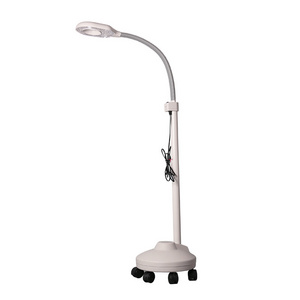 Facial Magnifying Lamp 5x Diopter LED Magnifier Light with Rolling Floor Stand Beauty Salon lamp