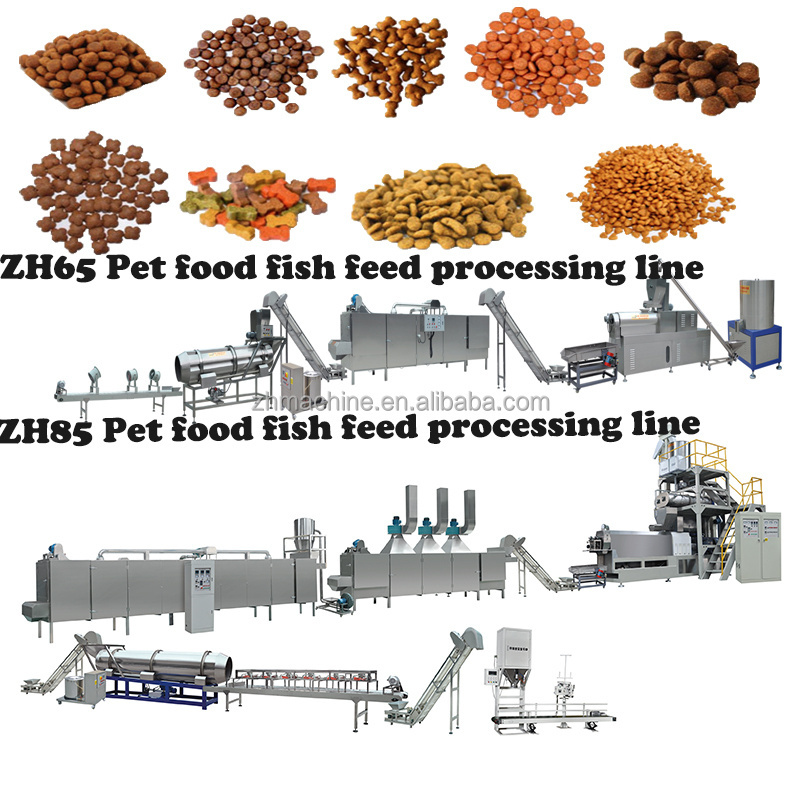 Automatic Easy-to-Operate Extruded dry pet dog cat food treats snacks wet production making machines line