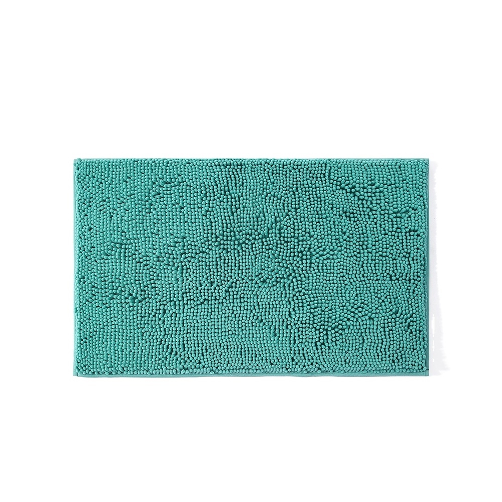 Chenille Bath Mat Anti-Slip Modern Microfiber Absorbent PVC Backing Bathroom Carpet Baby Pet Skin ECO Friendly Shower Shaggy Rug