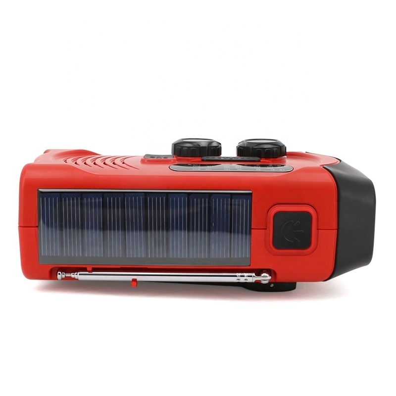 MEDING emergency survival hand crank dynamo solar power radio led flashlight