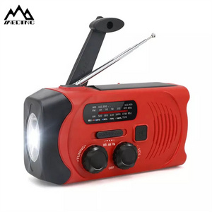 MEDING emergency survival hand crank dynamo solar power radio led flashlight