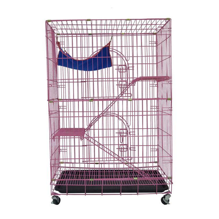 2 layers 3 layers large indoor cat bath cage portable breeding cat cage with wheels MHC004