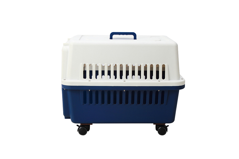 Zunhua Meihua Pet Supplies Plastic Kennels Rolling Plastic Airline Approved Wire Door Travel Dog Carrier