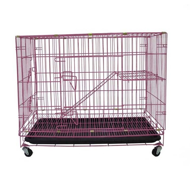 Zunhua Meihua Pink folding wire pet cat kennels pet supplies dog crate cage dog cage