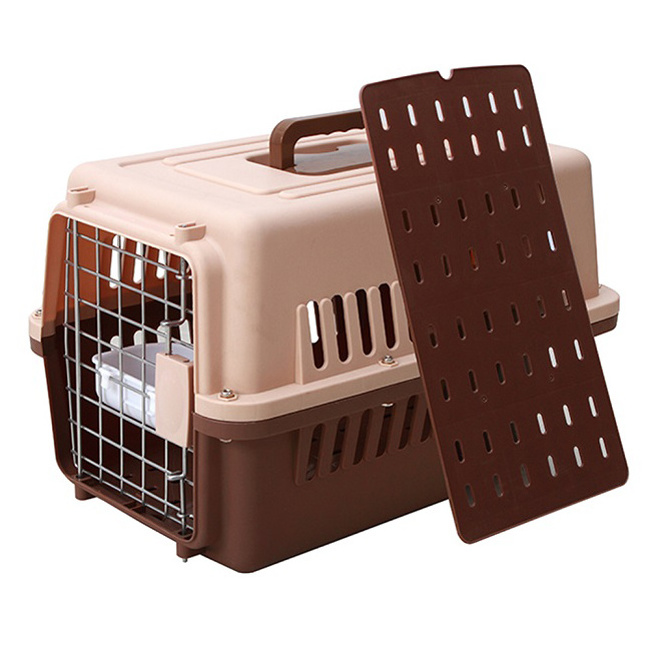 Rolling Plastic Airline Approved Wire Door Travel Carrier Mini Dog Small Puppy Carrier