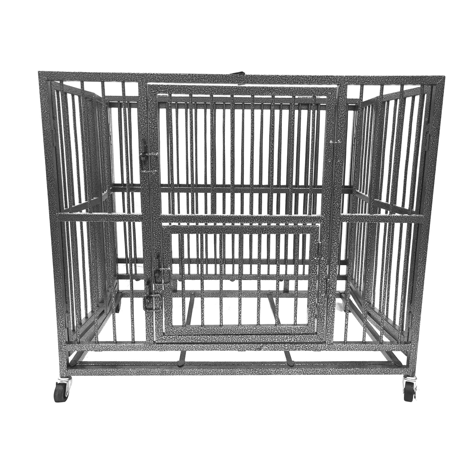 Easy Assemble Cheap Heavy Rolling Wheels Foldable Iron Metal Animal Pet Dogs Cage Crate Kennel for Large Dogs