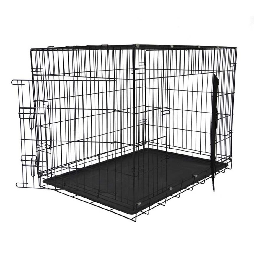 Wholesaler Folding plastic flooring iron wire mesh dog kennel cage pet crates for dog