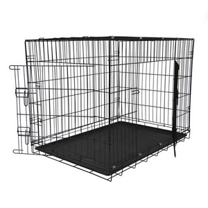 Wholesaler Folding plastic flooring iron wire mesh dog kennel cage pet crates for dog