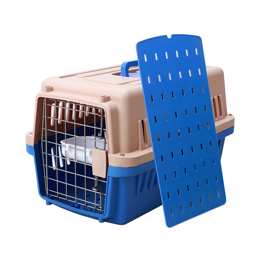 Manufacturers supply high quality pet air box cages / portable air dog cage / cat travel carrier with litter tray