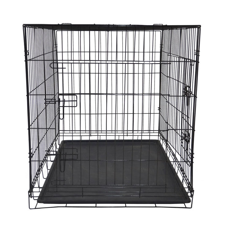 Wholesaler Folding plastic flooring iron wire mesh dog kennel cage pet crates for dog