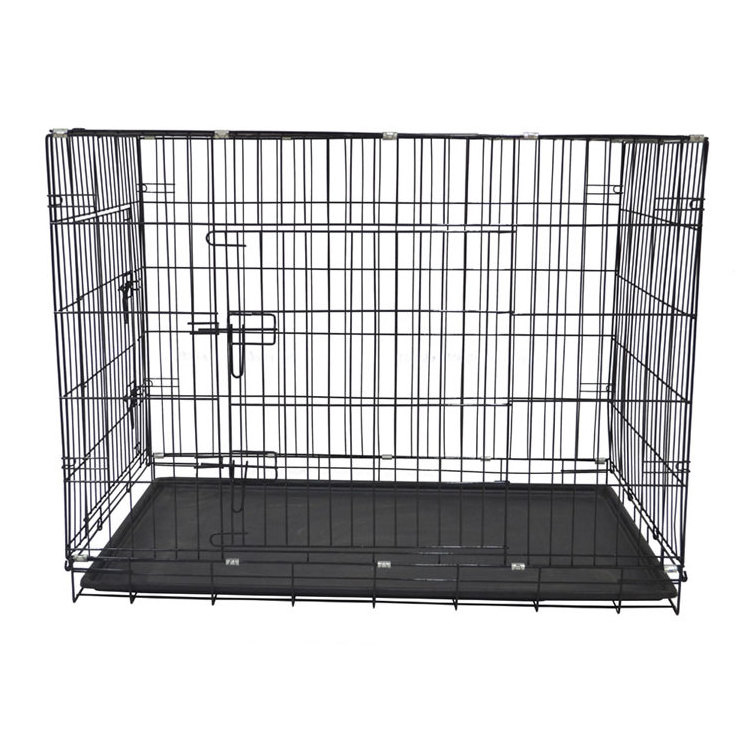 Wholesaler Folding plastic flooring iron wire mesh dog kennel cage pet crates for dog