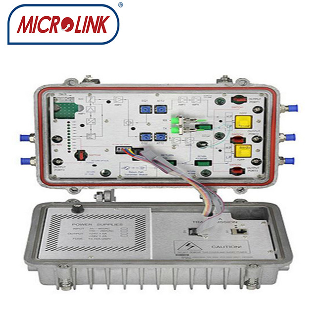 4 way outdoor FTTH CATV  fiber optic receiver 4 output  HFC  AGC optical node