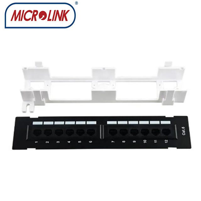 fully  loaded 12 port  wall mount  patch panel rack  rj45 utp cat6 cat5e  patch panel