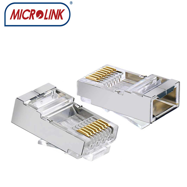 Gold Plate 3 Prong  FTP CAT6  23AWG  Shielded Keyston Jack CAT6 connector Rj45 modular plug