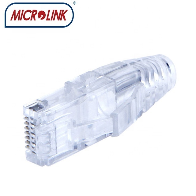 Cat6 Cat5 Rj45 modular plug  8p8c  Ethernet Rj45 Connector with transparent strain relief  boot