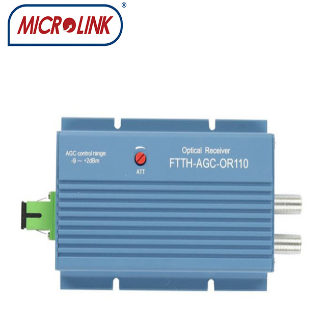 high level 2 output FTTH Digital and analog CATV  ftth micro fiber optical  receiver 1550nm node with AGC and filter