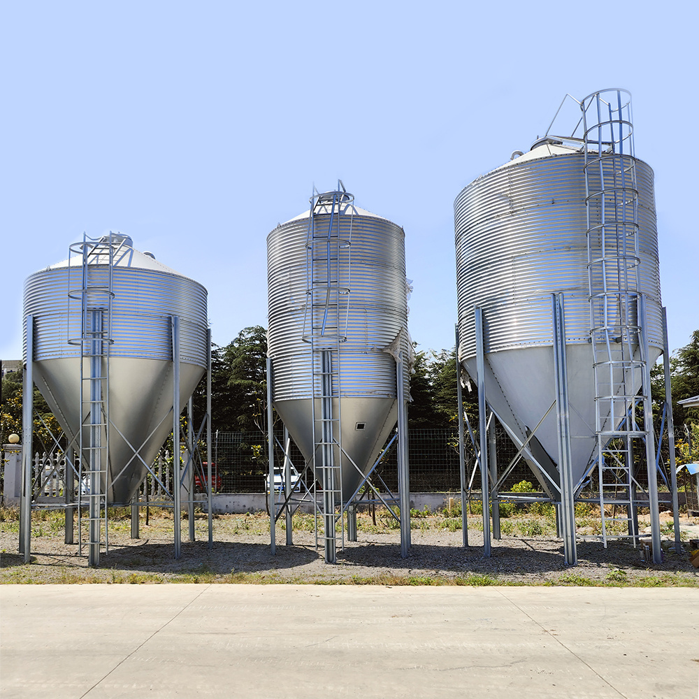 Quality chicken farm feed silos for poultry farmsPig feed storage binsPoultry feed storage towers