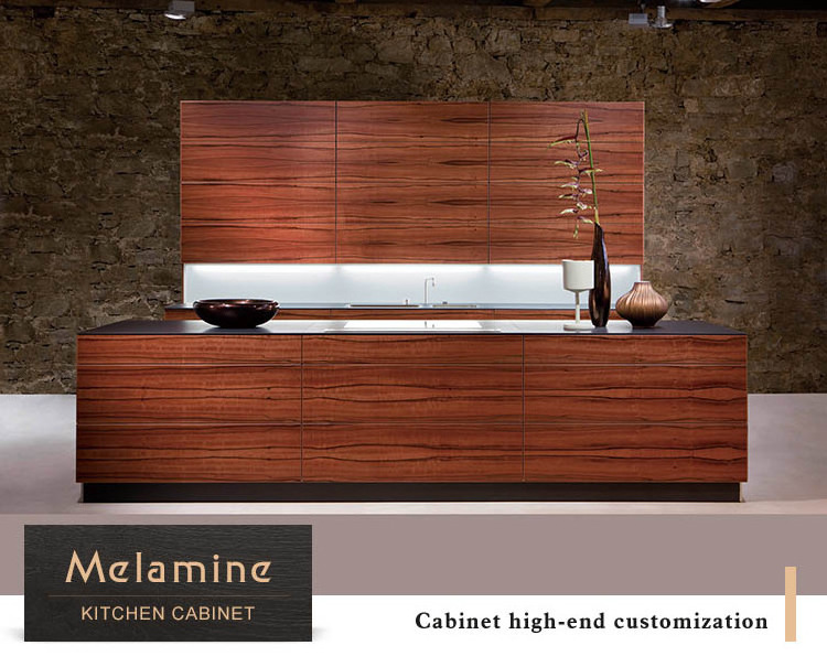 wholesale china Melamine Door Finish kitchen furniture American Modern Design Melamine Finish Cupboard Wood Kitchen Cabinet