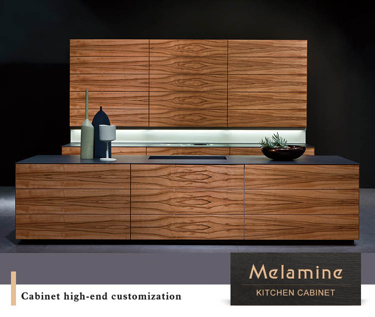 wholesale china Melamine Door Finish kitchen furniture American Modern Design Melamine Finish Cupboard Wood Kitchen Cabinet