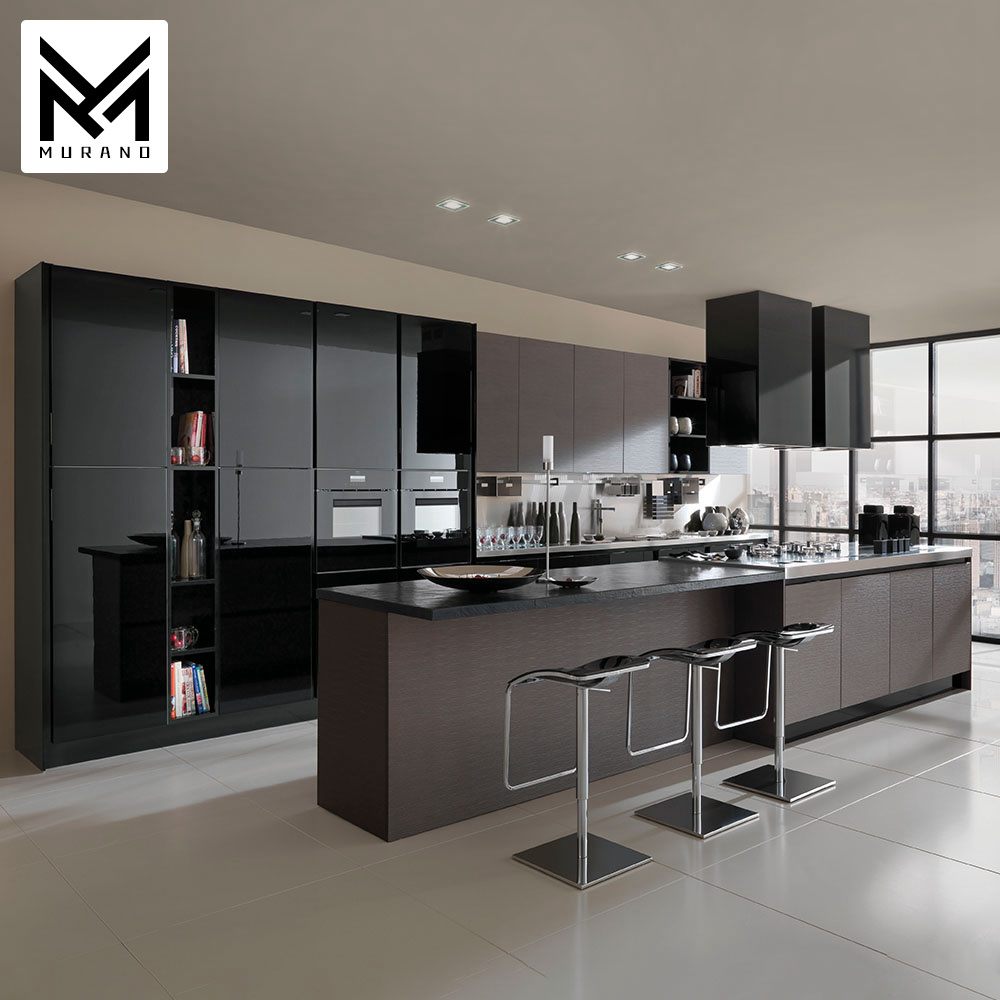 Customised Modern American Style Grey Compact Kitchen Cabinet Furniture Acrylic Kitchen Sinks Wall Cupboard Cabinet Units Set