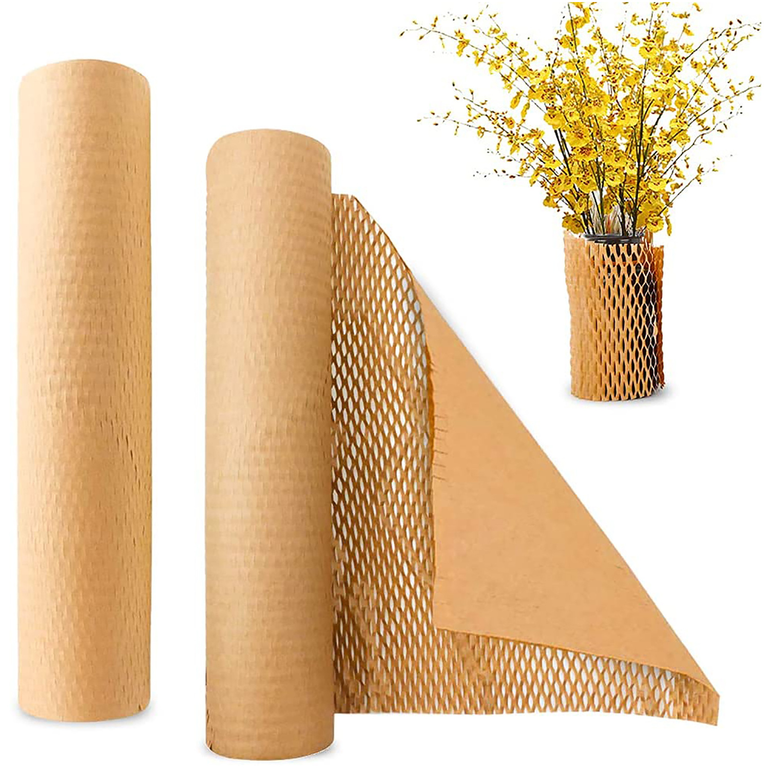 Kraft Honeycomb Paper Cushion Shockproof Honeycomb Paper Sheet Packing Raw Material For Wrapiping Cosmetic