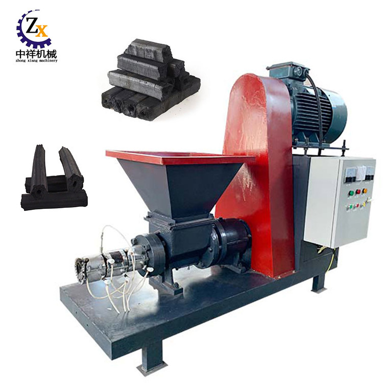 Small coal biomass sawdust conconut shell rice husk charcoal making machine log wood press briquette machine